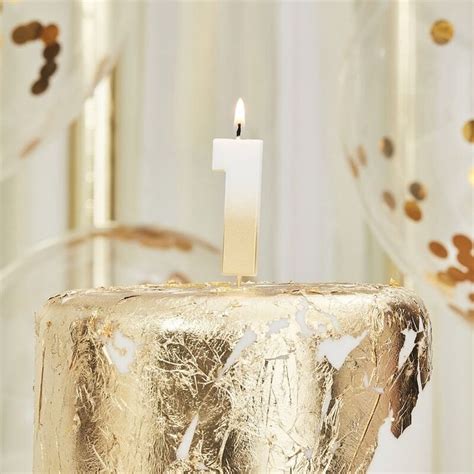 Number 1 Gold Candle Birthday Candles Number Candle 1st - Etsy