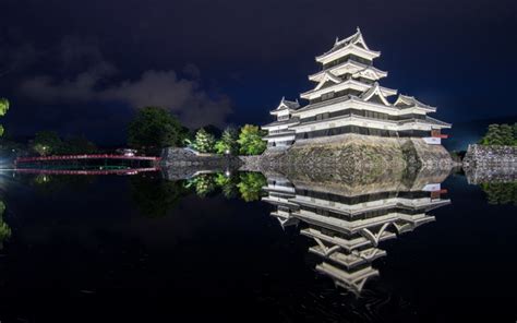 Download wallpapers Himeji Castle, Japan, night, Japanese castle, Himeji, Hyogo, Azuchi-Momoyama ...