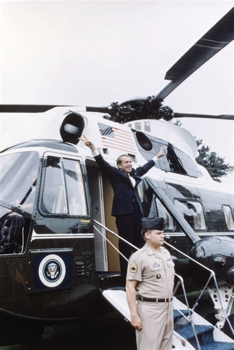 Former President Richard Nixon Boards The Presdential Helicopter For ...