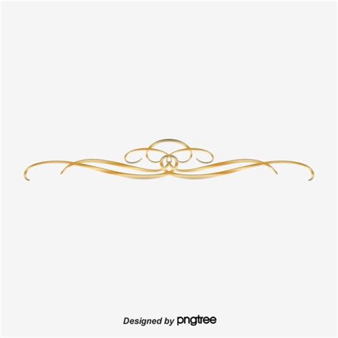 Gold Line Dividers PNG Transparent, Gold Dividing Line, Gold Vector, Line Vector, Simple ...