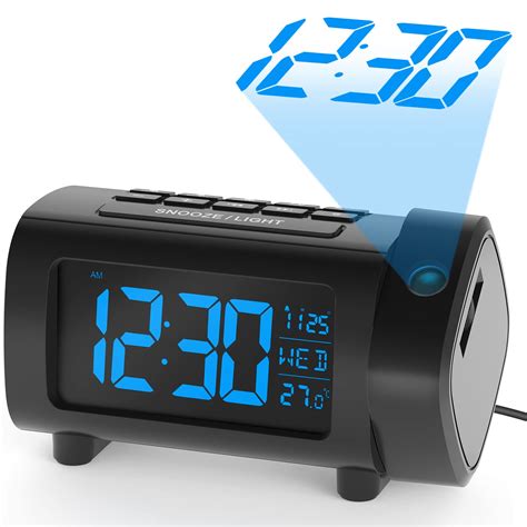 Buy LIORQUE Projection Alarm Clock for Bedroom, Radio Alarm Clock with ...