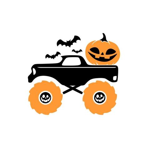 Halloween Pumpkin Monster Truck Cuttable Design | Apex Embroidery ...