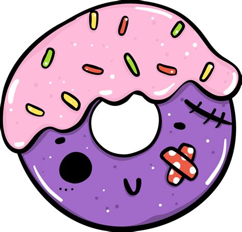 Cute colorful spooky Halloween Donut Costume Doodle. Adorable Vibrant ...