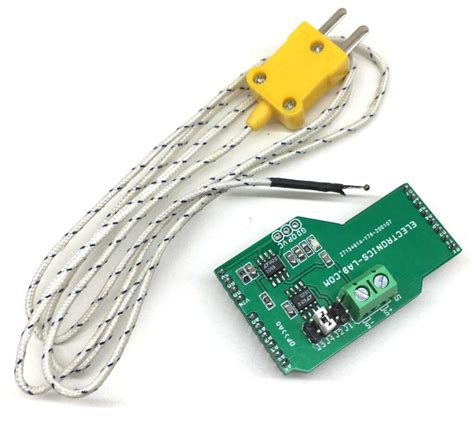 Type K Thermocouple Sensor Amplifier Arduino Shield - Electronics-Lab.com