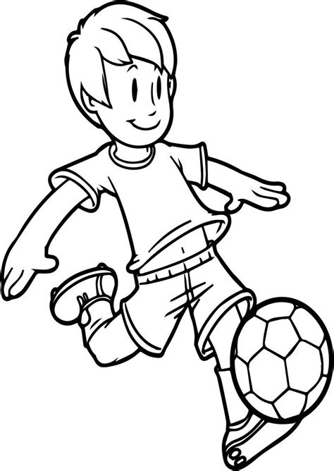 Cartoon Boy Playing Football Drawing : Download a free preview or high ...