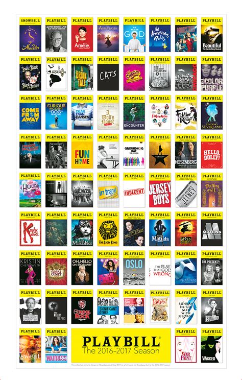 Broadway Season Playbill Poster 2016 - 2017 - Posters/Window Cards | PlaybillStore.com