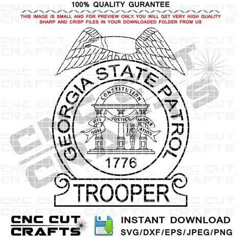 Georgia State Patrol Police Logo Svg Trooper Badge Vector Black White ...