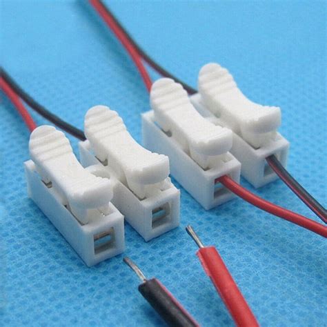 10 x Spring Wire Connectors Electrical Terminal Block Connector 2 port ...