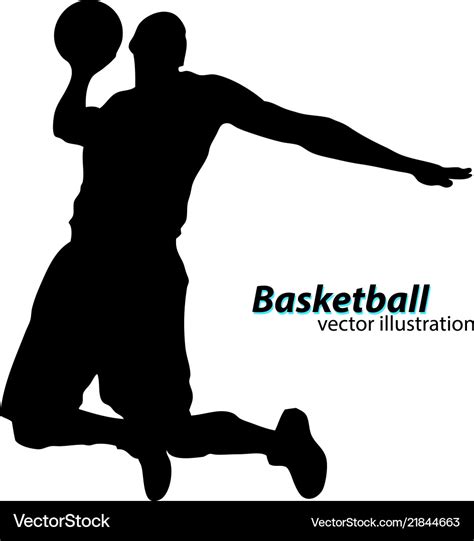 Silhouette of a basketball player Royalty Free Vector Image