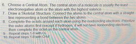 Solved 6. Choose a Central Atom. The central atom of a | Chegg.com