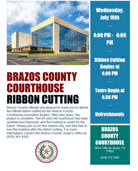 Nine Year Renovation Of The Brazos County Courthouse Is Completed ...