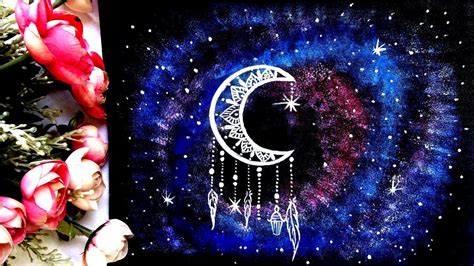 Galaxy Moon Painting for Beginners - YouTube