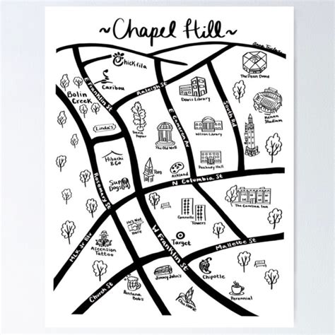 UNC Chapel Hill Campus Map Digital Download - Etsy