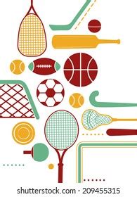 Illustration Featuring Various Sports Equipment Stock Vector (Royalty Free) 209455315 | Shutterstock