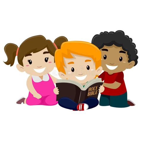 Children Reading Bible. Vector Illustration of Children Reading Bible , #affiliate, #Reading, # ...