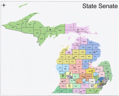 Michigan State Senate District Map - Living Room Design 2020