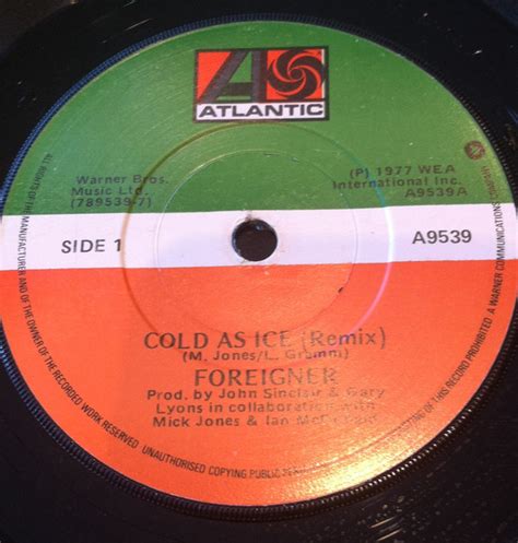 Foreigner – Cold As Ice (Remix) (1985, Vinyl) - Discogs