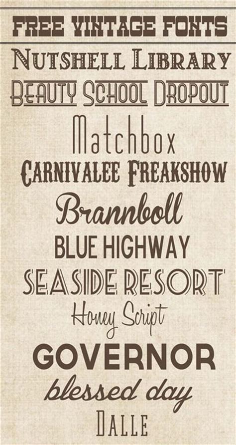 free vintage fonts | Vintage fonts, Free vintage fonts, Typography fonts