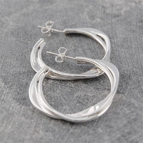 solid sterling silver interwoven hoop earrings by otis jaxon silver ...