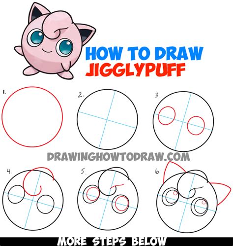 How to Draw Jigglypuff from Pokemon - Easy Step by Step Drawing Tutorial - How to Draw Step by ...