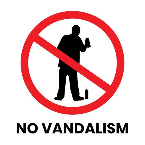 No Vandalism Safety Sign Sticker with text inscription on isolated background 3706629 Vector Art ...