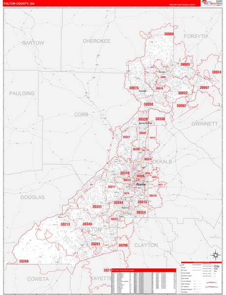 Fulton County Zip Code Map – Map Vector