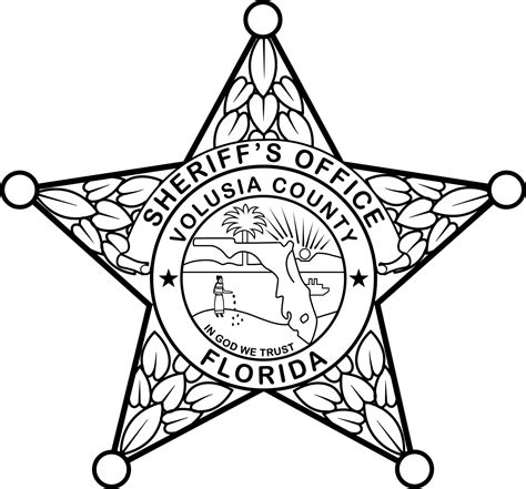 FLORIDA SHERIFF BADGE VOLUSIA COUNTY VECTOR FILE Black whit - Inspire ...