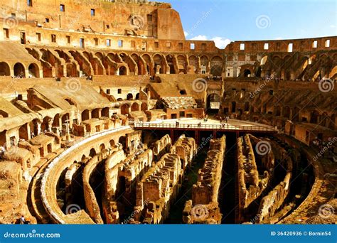 Inside the Roman Colosseum editorial photo. Image of vacation - 36420936