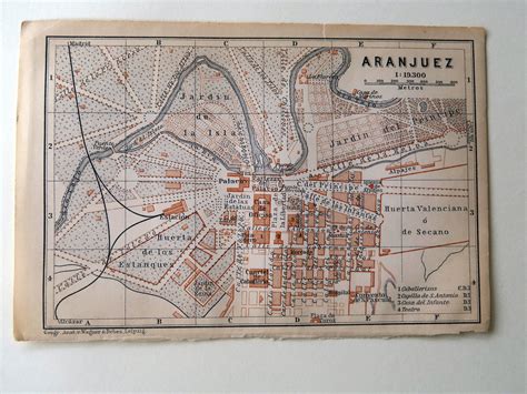 1898 Aranjuez Spain Map From Baedeker's Spain & Portugal - Etsy