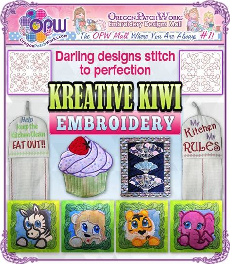 Kreative Kiwi Embroidery | OregonPatchWorks | Machine embroidery designs, Custom embroidery ...