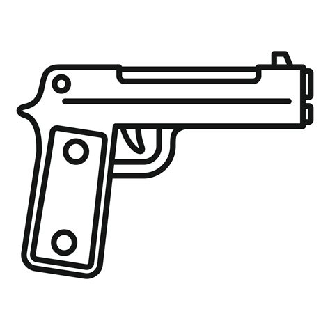 Guard pistol icon, outline style 14596757 Vector Art at Vecteezy