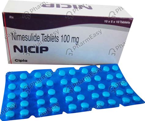 Nicip Blue 100 MG Tablet (10): Uses, Side Effects, Price & Dosage ...