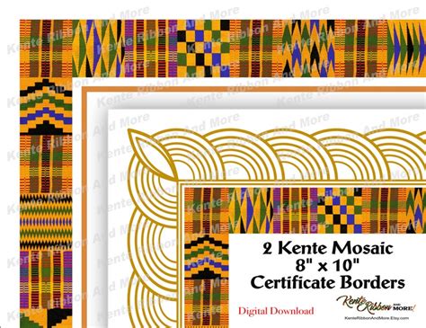 DIY 2 Kente Border 8x10 Templates Great for Certificates | Etsy