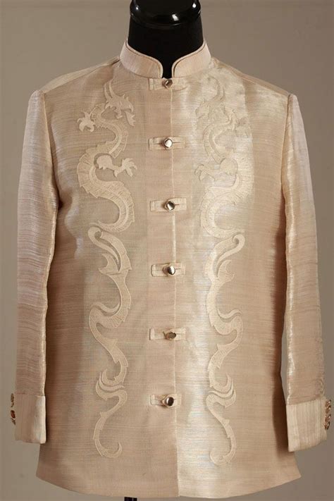 Dragon-abacca-barong-suit | Filipiniana dress, Barong, Barong tagalog wedding