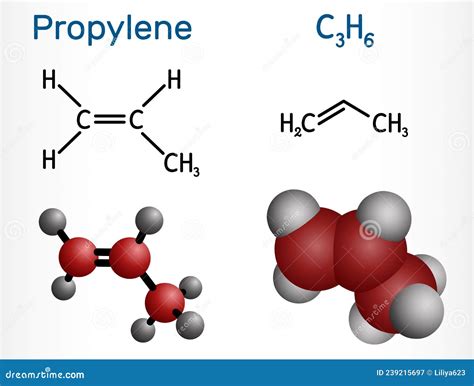 Propene (propylene) Molecular Structure On White Background Royalty-Free Stock Photo ...