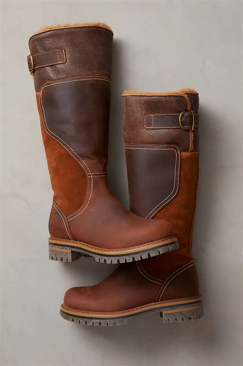 Women’s Tabitha Shearling-Lined Waterproof Suede and Leather Boots ...