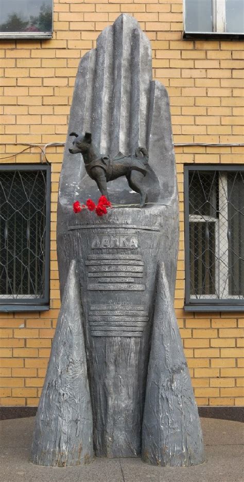 First launched into space dog Laika monument - Monuments reveal