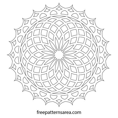 Free Circular Geometric Lotus Mandala Vector Design Files