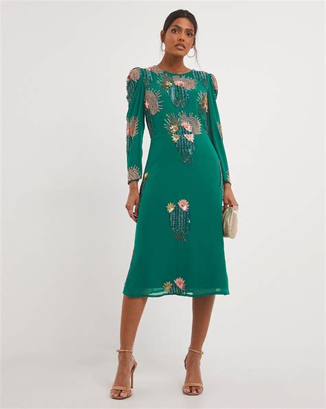 Joanna Hope Peacock Deco Beaded Dress | Marisota