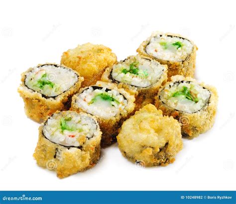 Japanese Cuisine - Deep-fried Sushi Roll Stock Photography - Image: 10248982