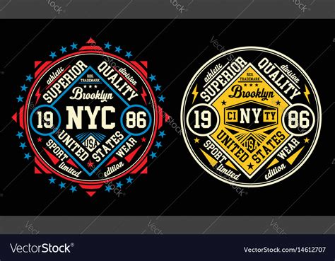 Set college new york city brooklyn Royalty Free Vector Image