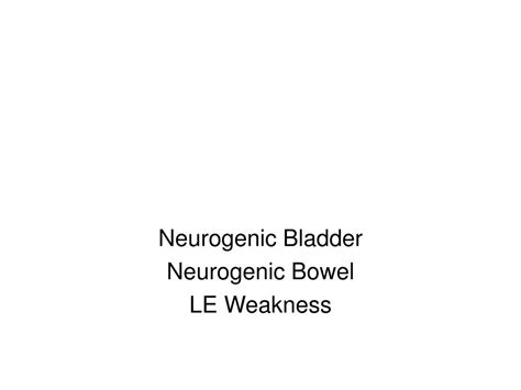 PPT - Neurogenic Bladder Neurogenic Bowel LE Weakness PowerPoint ...