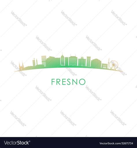 Fresno skyline silhouette design colorful Vector Image