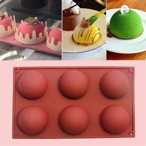 Silicone Chocolate Cake Mold Half Ball Muffin pastry Pudding soap mold ...