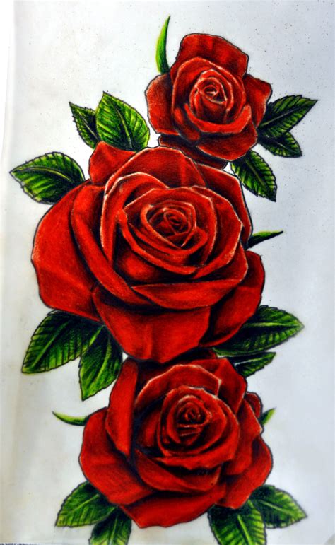 Rose drawing tattoo, Red rose tattoo, Red rose drawing