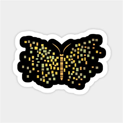 Pixelated Golden butterfly Pixel art - Butterfly Art - Sticker | TeePublic