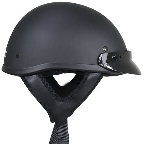 DOT Solid Flat Black Motorcycle Half Helmet