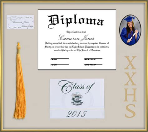 High School Diploma Frame - Gold Shadow Box: Wordyisms