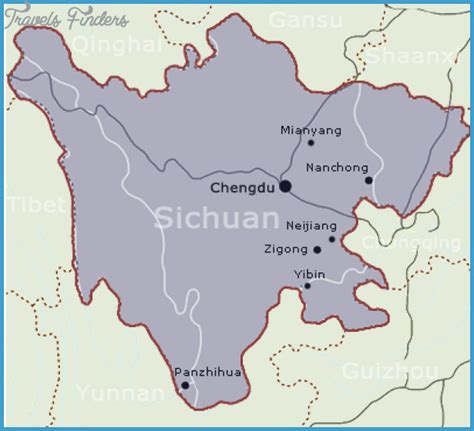 Sichuan Map - TravelsFinders.Com