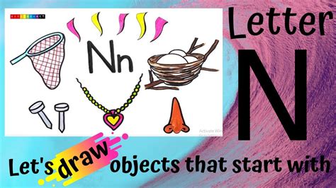 Let's draw objects that start with Letter N - YouTube